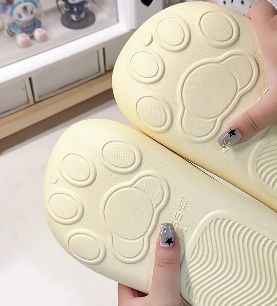 Beige PawPrint Clogs