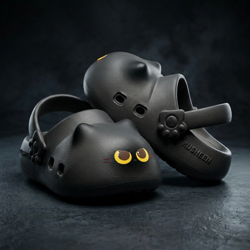Black PawPrint Clogs
