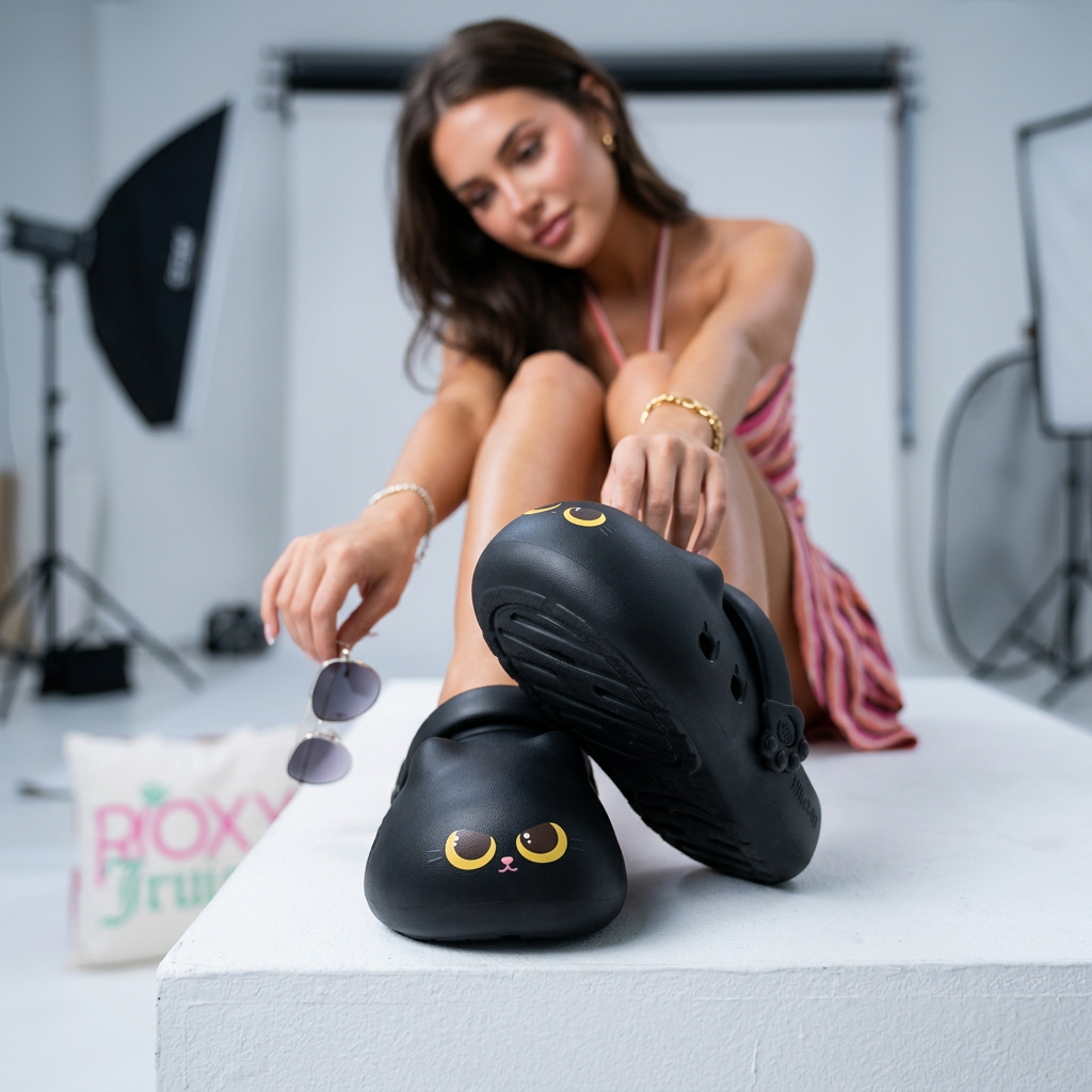 Black PawPrint Clogs