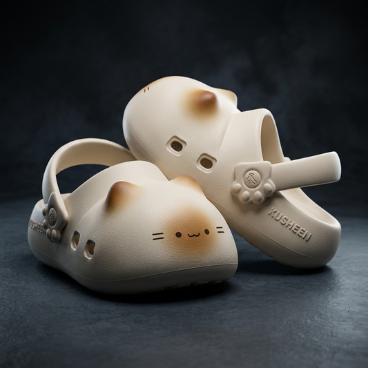 Beige PawPrint Clogs